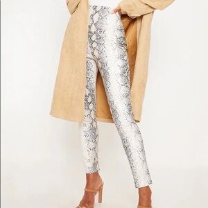 Faux Leather animal print pants brand new
